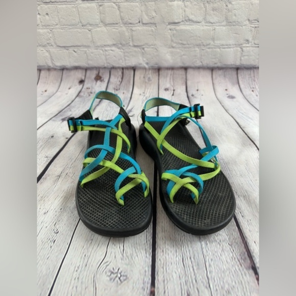LIKE NEW CHACOS BLUE AND GREEN - Size 10
